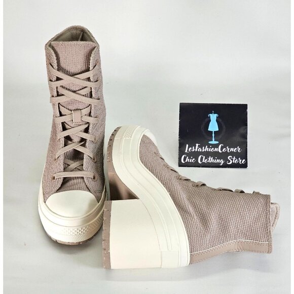 NWOB Converse Chuck 70 De Luxe Heel Platform Counter Climate Wo's Beige Sz 8 333 - Picture 13 of 16